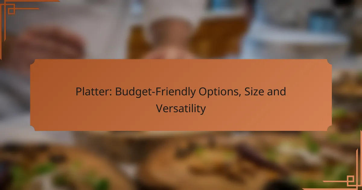 Platter: Budget-Friendly Options, Size and Versatility