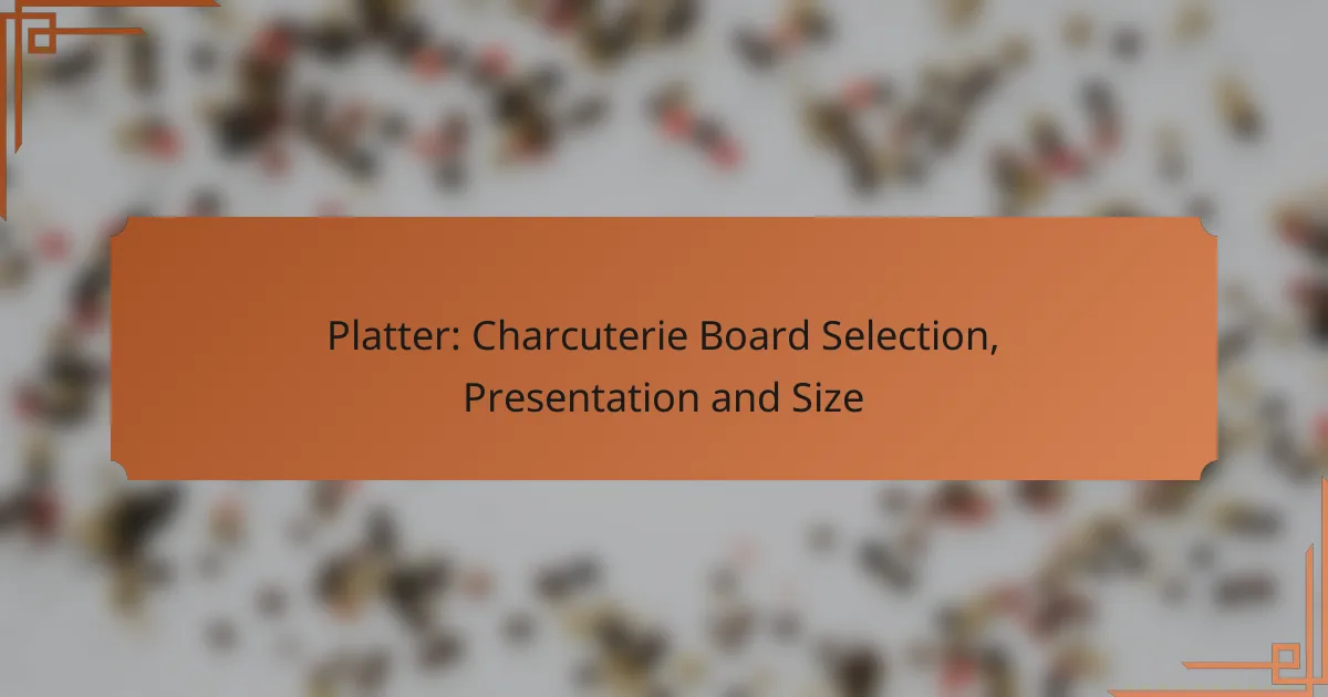 Platter: Charcuterie Board Selection, Presentation and Size