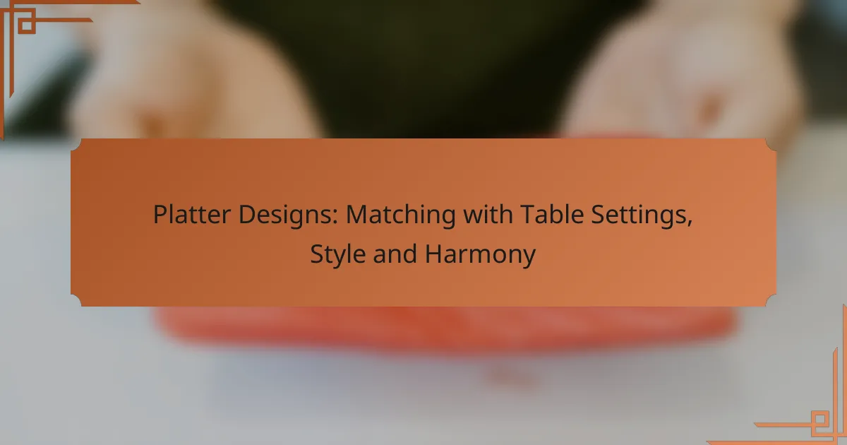 Platter Designs: Matching with Table Settings, Style and Harmony