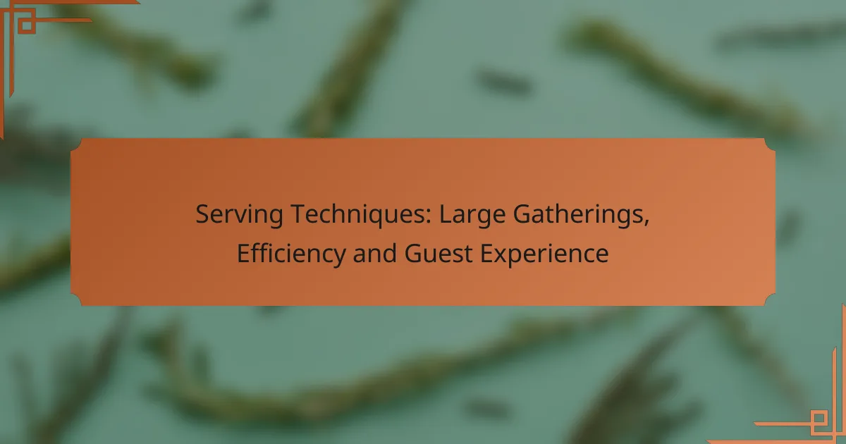 Serving Techniques: Large Gatherings, Efficiency and Guest Experience
