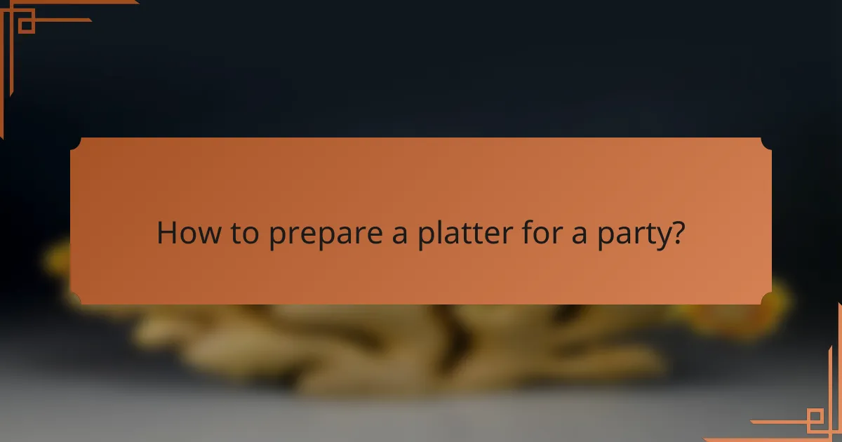 How to prepare a platter for a party?