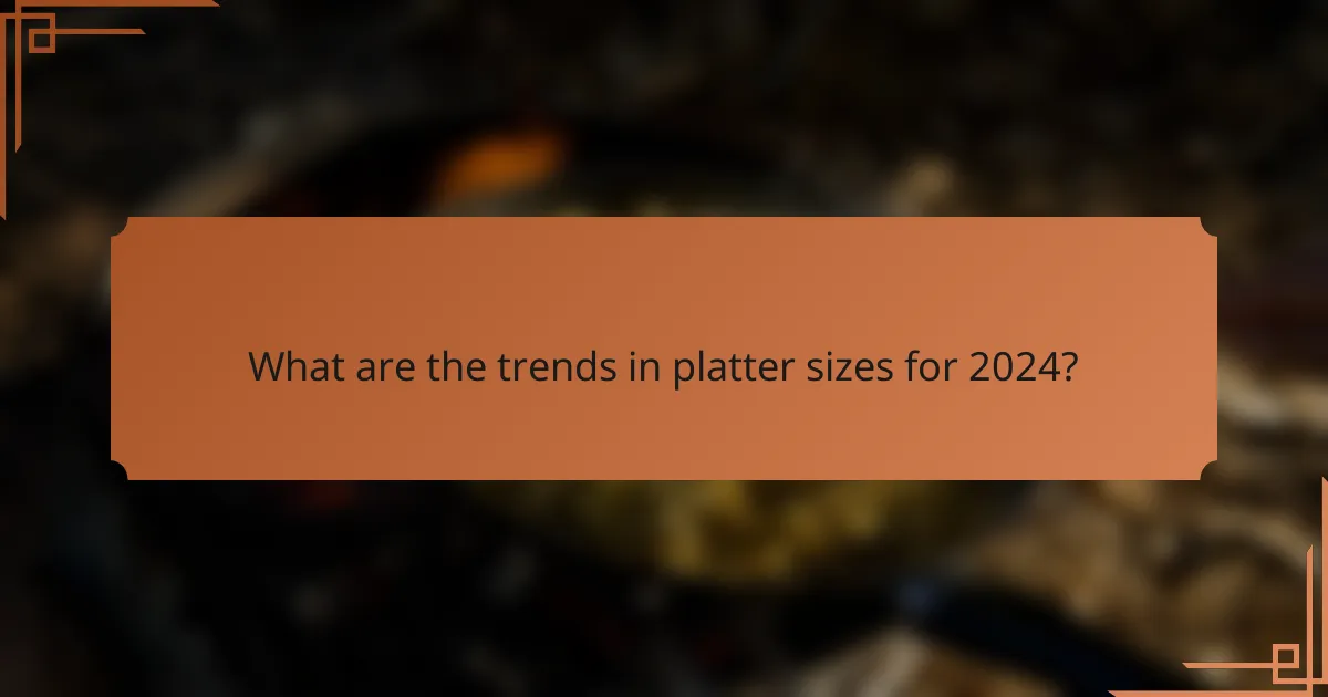 What are the trends in platter sizes for 2024?