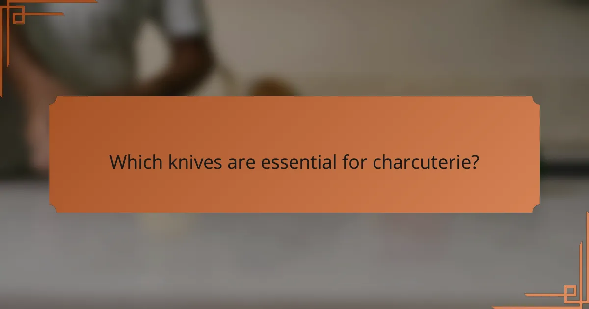 Which knives are essential for charcuterie?